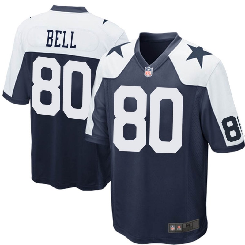 2020 Nike NFL Youth Dallas Cowboys 80 Blake Bell Navy Blue Game Throwback Jersey